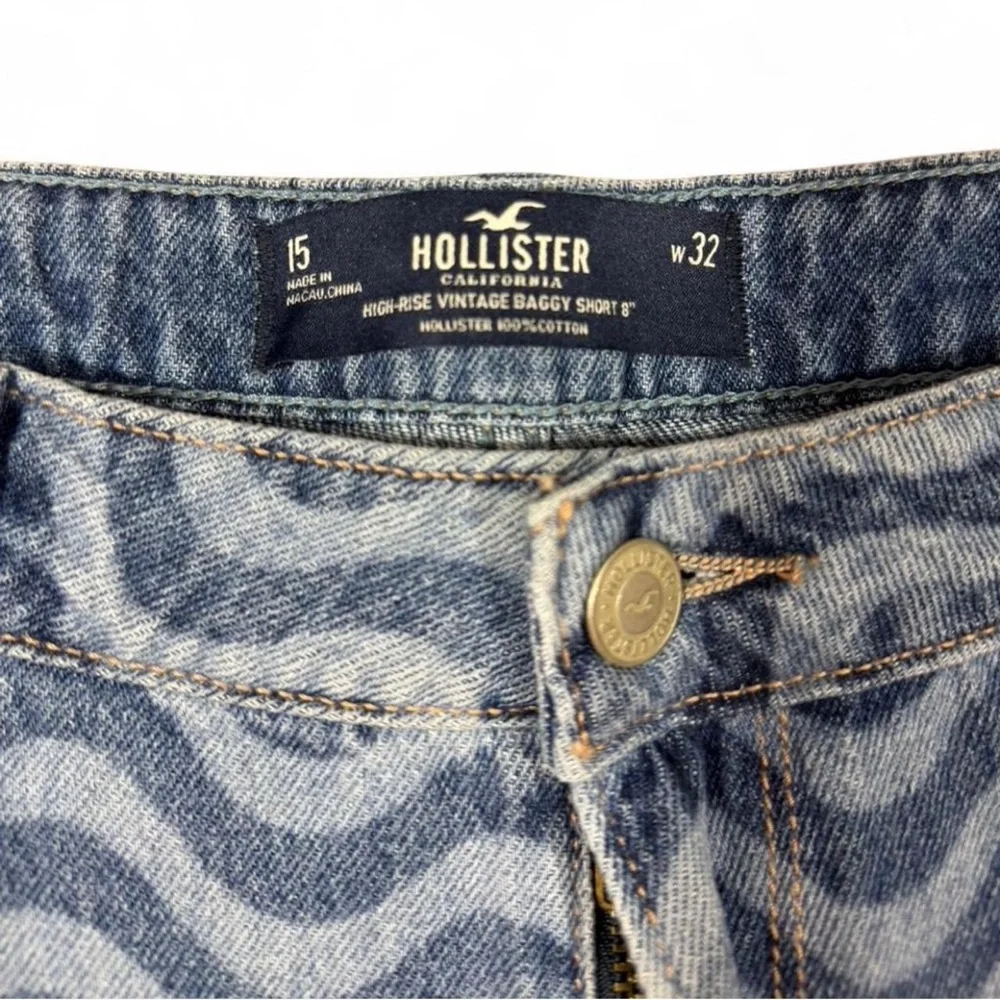 Hollister High Rise Vintage Baggy Wavy Denim Shorts Size 15